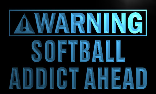 Warning Softball Addict Ahead Neon Light Sign